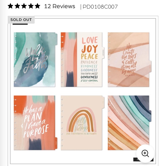 Happy Planner Watercolor Grace with Pink and Gold - Picture 5 of 15